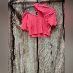 Hot Pink Ribbed Crop Top